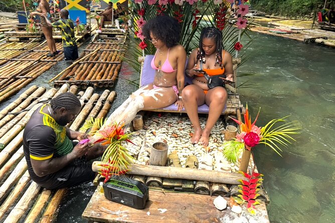 Bamboo Rafting, Catamaran Party Cruise and Snorkeling in Jamaica - The Great River bamboo rafting stop