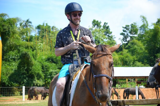 Bambuza ATV, Zipline and Horseback Adventure from Negril - Zipping through bamboo and past the waterfall