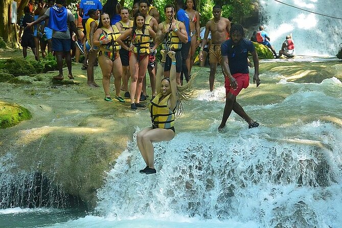 Blue Hole and Horse Riding with Swim Ocho Rios - Entering the Blue Hole’s limestone pools