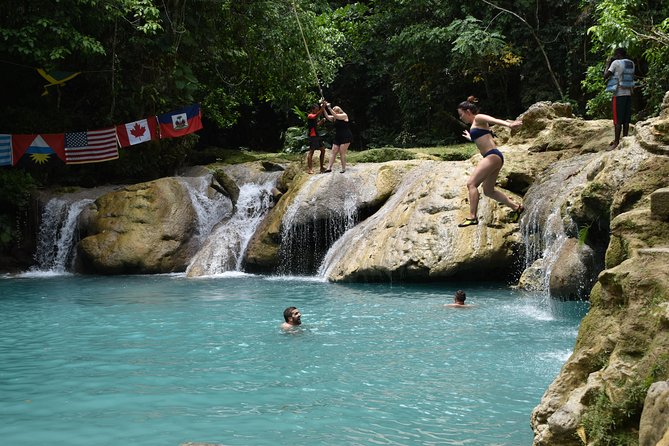 Blue Hole plus Secret Falls and Dunns River Falls Combo from Falmouth Hotels - Blue Hole and Secret Falls: jumps, swimming, and mountain water
