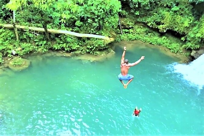 Blue Hole & Secret Falls Day-Trip with Shopping from Grand Palladium - Arriving at Cool Blue Hole and Secret Falls