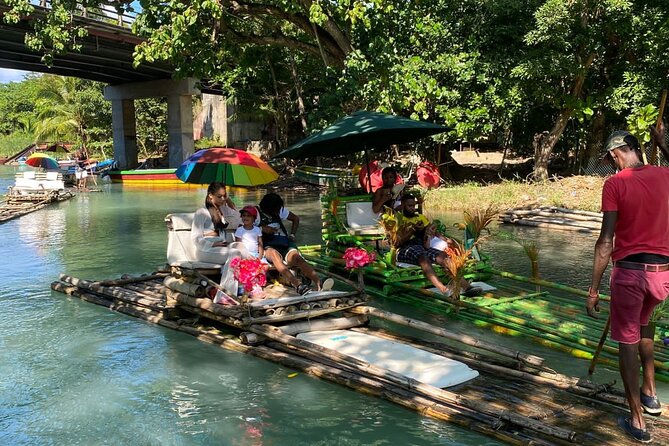 Blue Hole Secret Falls, White River Rafting, and River Tubing from Ocho Rios - Bamboo rafting on the White River