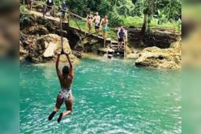 Dunn's River Falls and Blue Hole Secret Falls Combo Daytrip - Blue Hole: limestone, blue water, and jungle paths