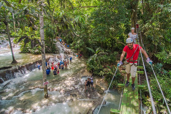 Dunn's River Falls and Zipline (Over the Falls) Adventure Tour from Ocho Rios - The zipline course looks down over Dunn’s River Falls