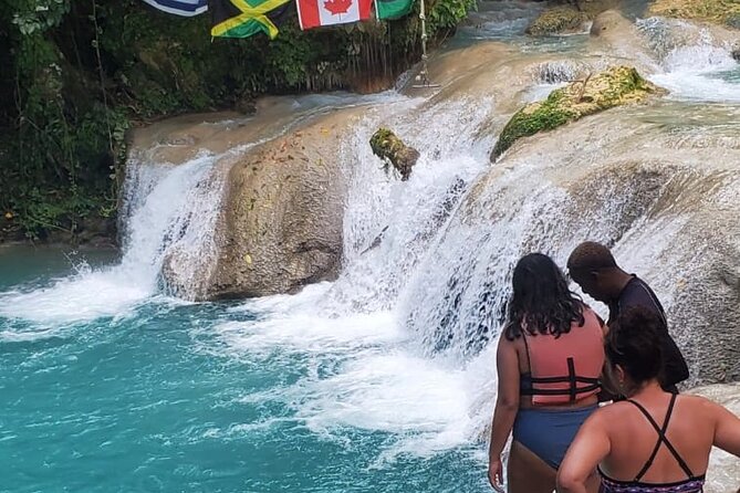 Dunns River Falls & Blue Hole Combo from Montego Bay with Pick Up - Blue Hole: Jumps, Rope Swings, and Clear River Water