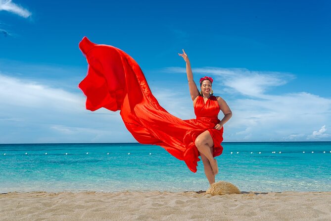 Flying Dress Photoshoot at Doctors Cave Beach Montego Bay Jamaica - Key points at a glance
