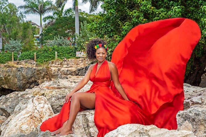 Flying Dress Photoshoot at Doctors Cave Beach Montego Bay Jamaica - What happens at Doctor’s Cave Beach
