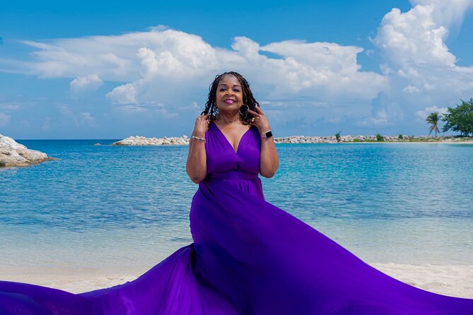 Flying Dress Photoshoot at Doctors Cave Beach Montego Bay Jamaica - Austin and Martin’s personal touch