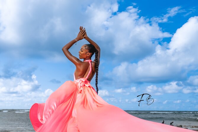 Flying dress session - Turning a Montego Bay beach into a fashion set