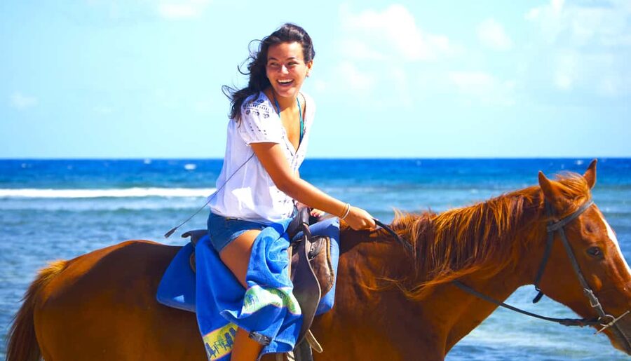 From Falmouth: Horseback Ride and Swim Beach Trip - The one-hour ride through farmland