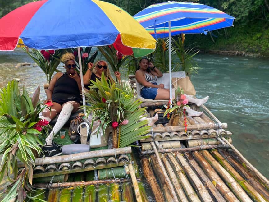 From Montego Bay: Bamboo Rafting & Limestone Massage Tour - Boarding the 30-Foot Bamboo Raft