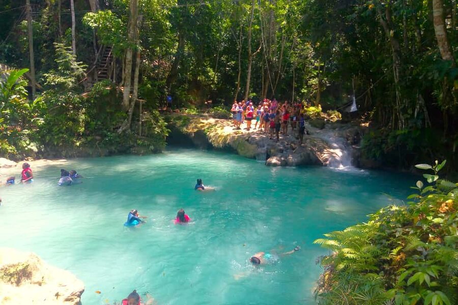 From Ocho Rios: Blue Hole Tour with Jamaican KFC Meal - Island Gully Falls brings the action