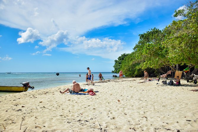 Glass Bottom Boat Ride/Snorkeling/Booby Cay Island from Negril - Booby Cay’s small beach and local grill