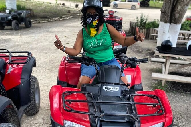 Great River Bamboo Rafting with Limestone Foot Massage and ATV from Montego Bay - One Hour on an ATV in Montego Bay’s Countryside