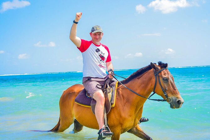 Half day Horse Back Riding and Bamboo Rafting Experience from Ocho Rios - Riding into the ocean