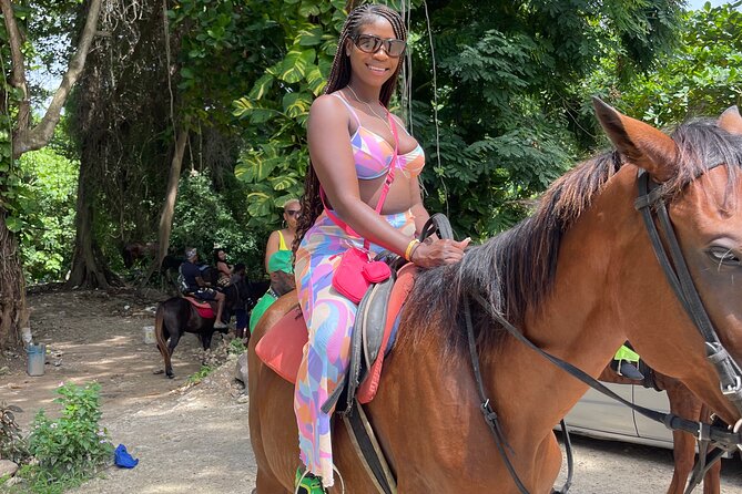 Horseback Riding and Swimming then Dunn's River Falls - The horseback ride from stable to sea