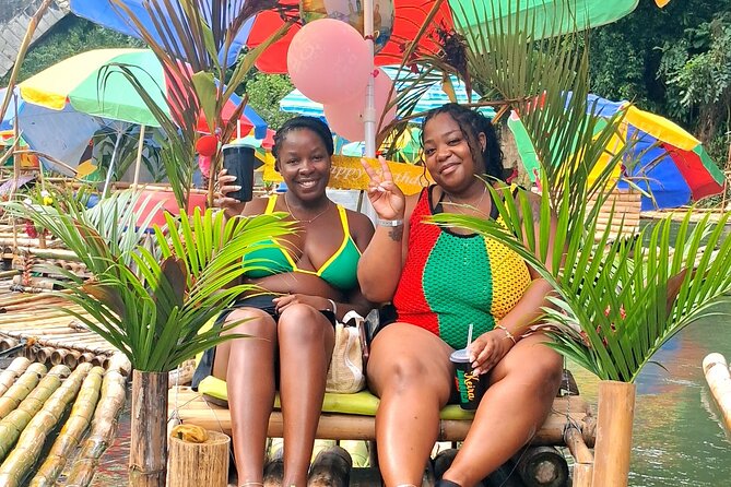 Jamaica Bamboo Rafting Experience with Lime Stone Massage - Settling onto the handmade bamboo raft