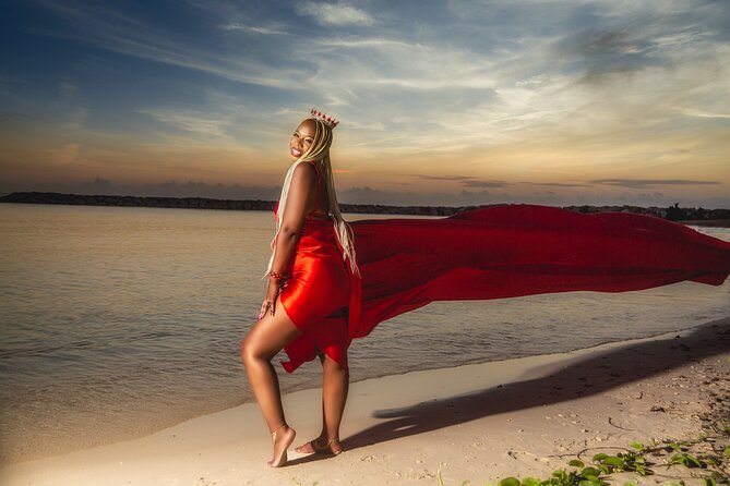 Jamaica Flying Dress Photoshoots - A beach portrait session built around your dress