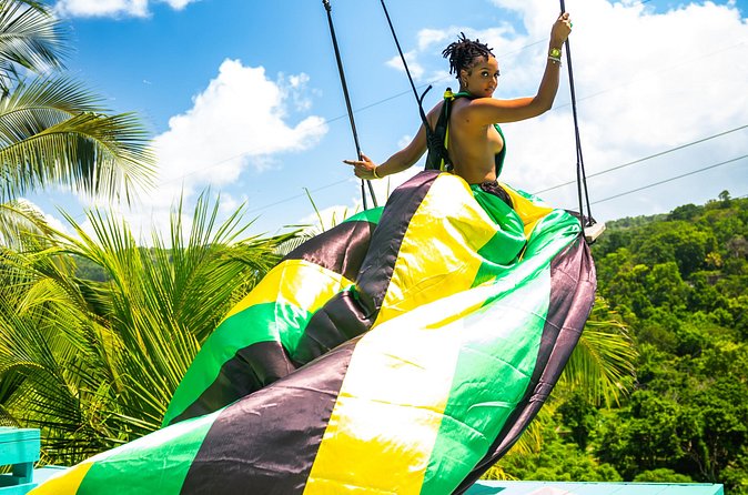 Jamaica Swing Drone Photoshoot with Dress Lunch and Transport - Drone video and 10 to 15 finished photos