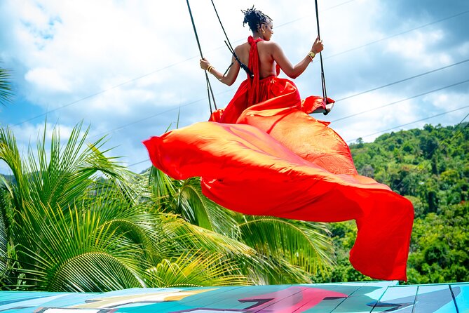 Jamaica Swing Drone Photoshoot with Dress Lunch and Transport - Jamaican lunch after the shoot
