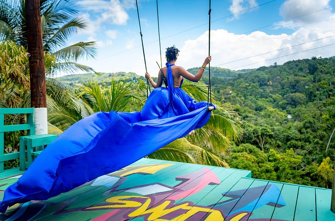 Jamaica Swing Drone Photoshoot with Dress Lunch and Transport - Transport from six north coast areas