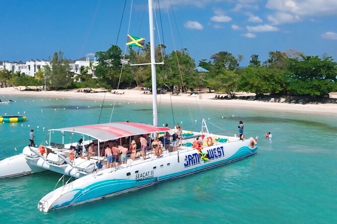 Jamwest Beach Negril Family Catamaran Cruise Pick up from Lucea - Snorkeling in Negril’s clear water