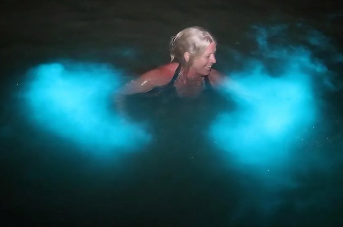 Luminous Lagoon Glow in the Dark Boat Tour from Montego Bay - Swimming in the glowing water