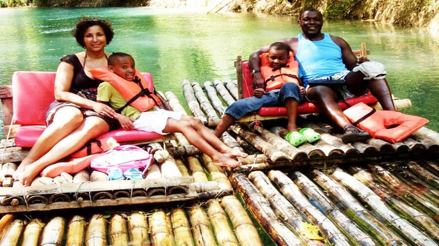 Martha Brae River Rafting Private trip - Boarding a 30-foot bamboo raft