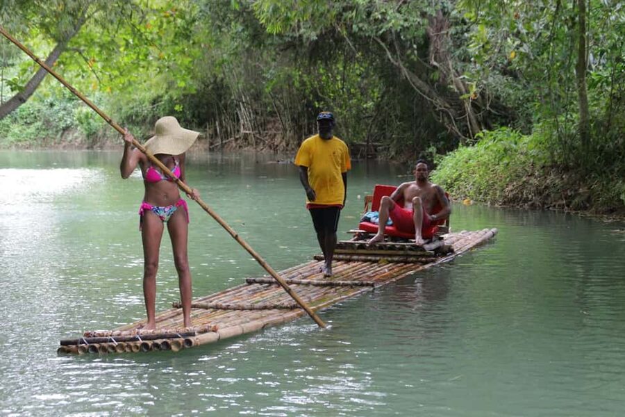 Martha Brea Rafting Adventure - At the riverbank, bamboo rafts replace speed