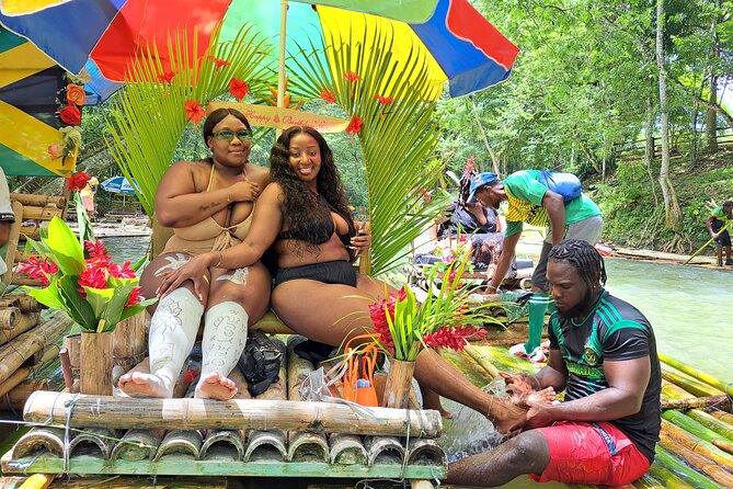 Montego Bay: Bamboo Rafting with Limestone Massage & Shopping - Music, sugarcane, swimming, and river food