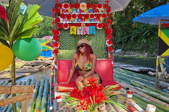Montego Bay: Bamboo Rafting with Limestone Massage & Shopping - Boarding a bamboo raft on the Great River