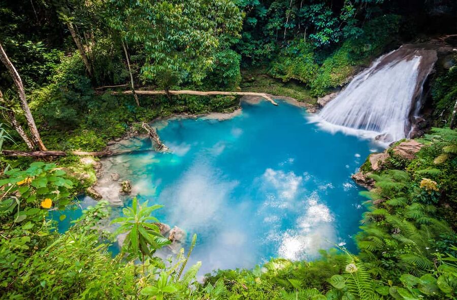 Montego Bay: Blue Hole, Dunn’s River, and Reggae Hill Tour - Blue Hole: a natural swimming stop with a slippery edge