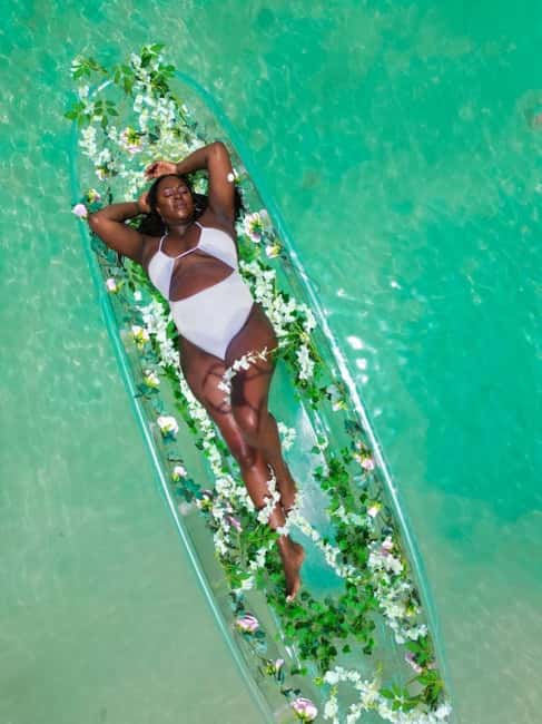 Montego Bay: Clear Kayak Drone Photoshoot Experience - Posing while the photographers do the work