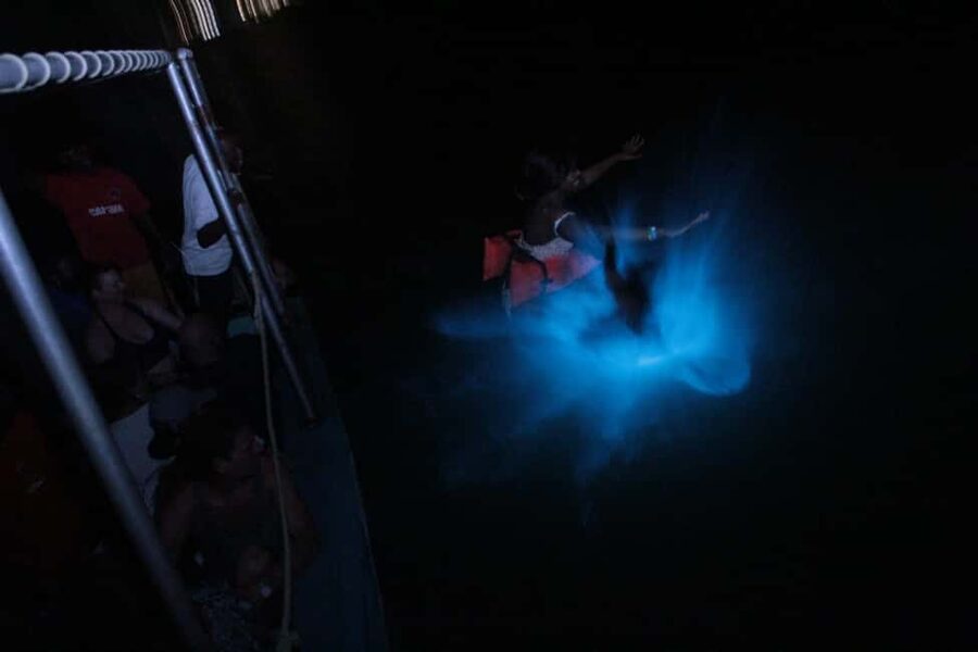Montego Bay: Luminous Lagoon Evening Boat Tour - Arriving at the lagoon after twilight