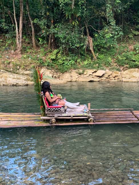 Montego Bay: River Rafting and Limestone Foot Massage - A slow cruise on the 30-foot bamboo raft