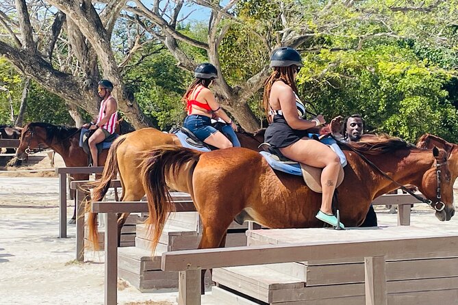 OCEAN HORSE-BACK RIDING & BAMBOO RAFTING + Limestone MASSAGE - From Montego Bay toward Ocho Rios