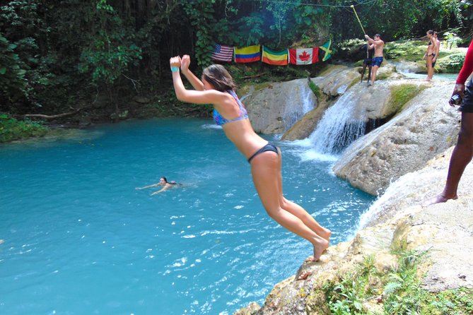 Private Blue Hole & Secret Falls Day Trip plus Shopping from Montego Bay Hotels - Blue Hole: swimming, ropes, rocks, and caves