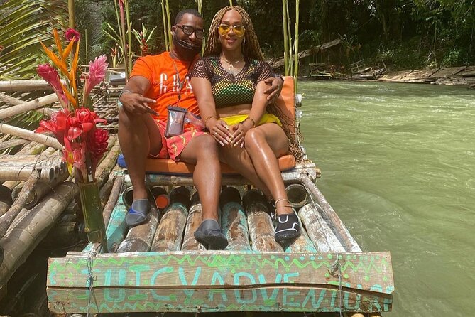 Private Montego Bay Bamboo Rafting with Limestone Foot Massage - Boarding the Two-Person Bamboo Raft