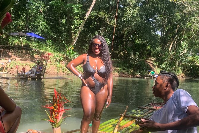 Private Rafting on the Great River and Limestone Body Massage - Settling onto the handcrafted bamboo raft