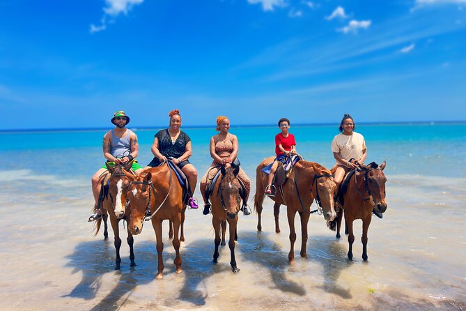Zipline, Dunn’s River Falls, Bamboo Rafting & Horseback Ride Tour - St. Ann’s Bay horseback ride and swim